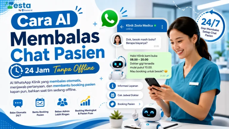 AI balas chat pasien klinik otomatis 24 jam via WhatsApp Business