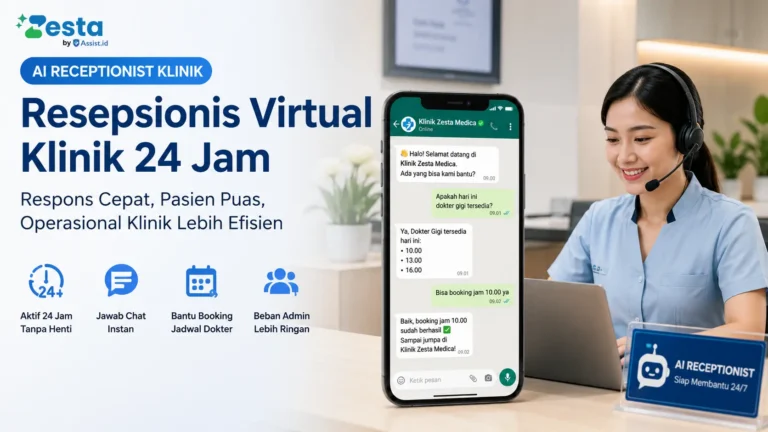 Ilustrasi cara kerja AI receptionist klinik melalui WhatsApp