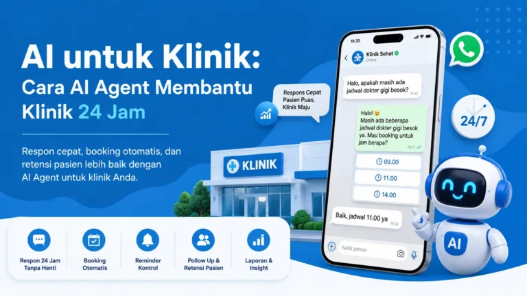 ilustrasi AI untuk klinik membalas chat pasien di WhatsApp secara otomatis