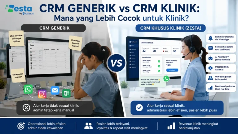 perbandingan CRM generik vs CRM klinik untuk fasilitas kesehatan Indonesia