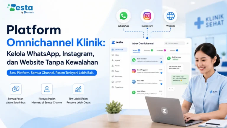 Platform omnichannel klinik menyatukan WhatsApp, Instagram, dan website dalam satu dashboard