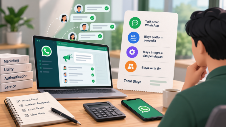 Ilustrasi perhitungan harga WhatsApp blast dan biaya WhatsApp API untuk bisnis