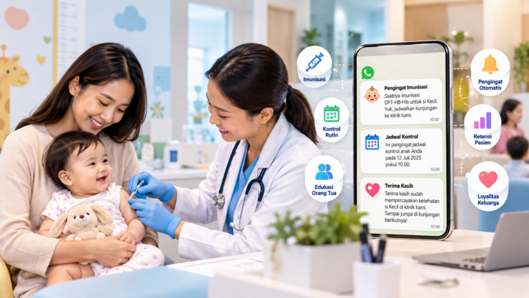 CRM klinik ibu dan anak untuk mengelola imunisasi, kontrol, dan retensi pasien